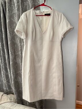 Andrew Marc Cream Fringe dress